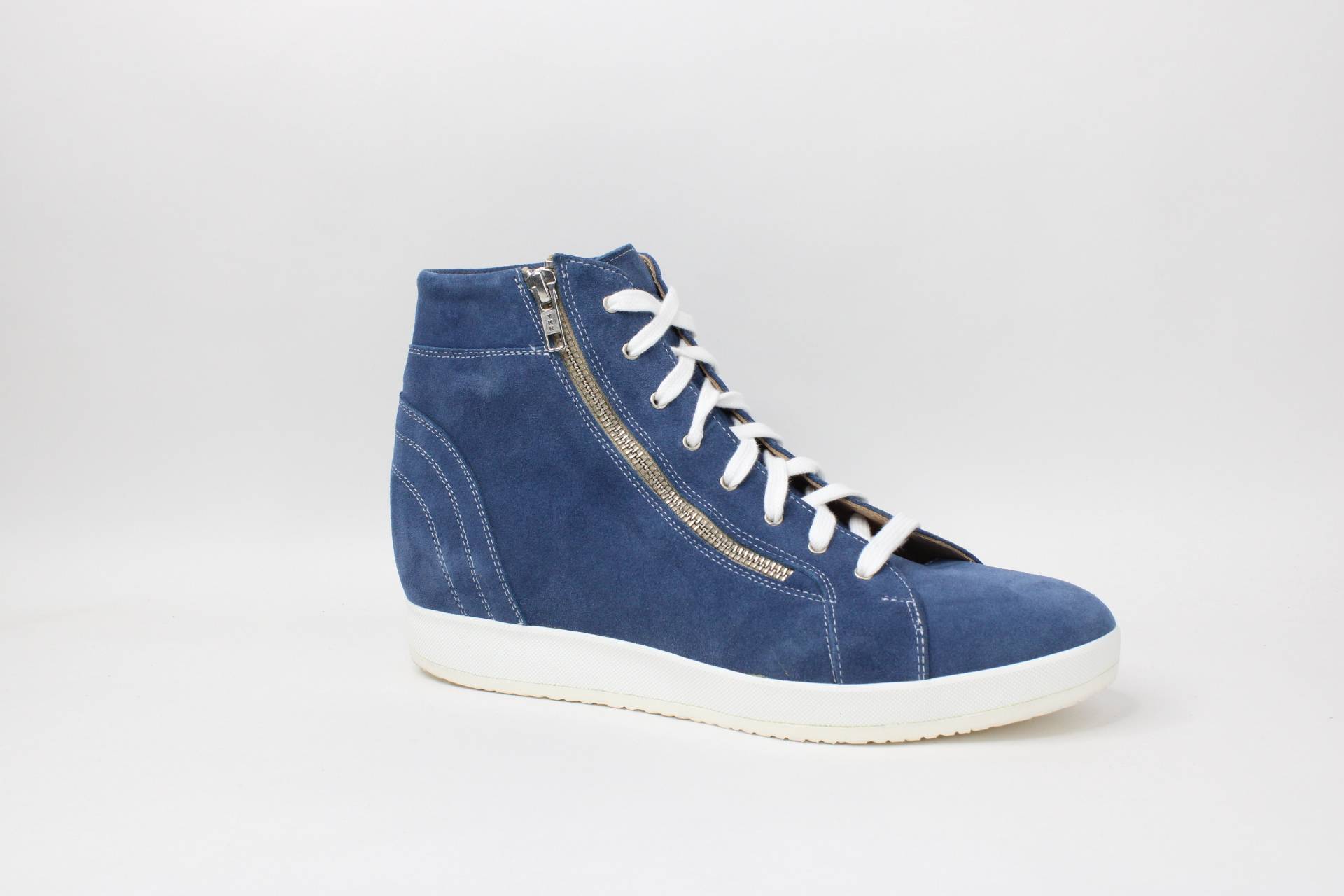 damesschoen hoog blauw wit 